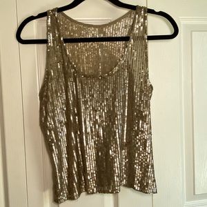 Vintage Sheer Sequin Tank Top
